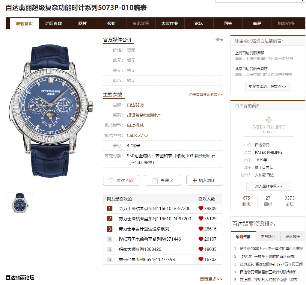 Patek Philippe Diamond Watch 5726