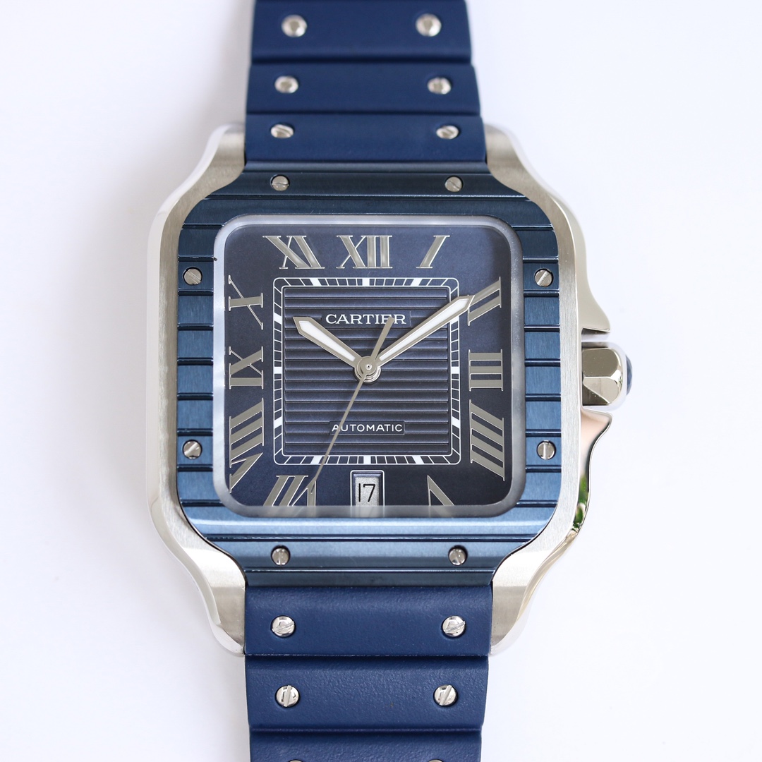 Cartier Santos Blue 39.8mm GF