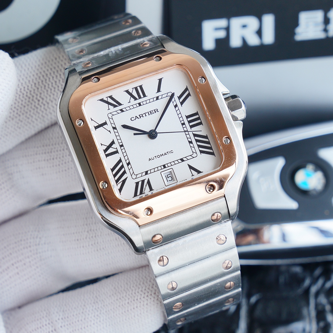 Cartier Santos Blue 2824 TW